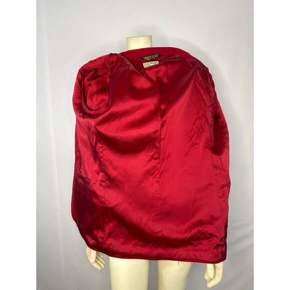 VTG L.L. Bean Blazer Red Wool/ cashmere USA Made One Button Boxy Academia size 6 - Picture 11 of 12